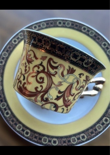 YAMATO Royalカップ&ソーサー、ケーキプレートセット (多楽) 讃岐津田