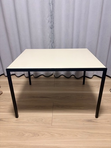 テーブル／ローテーブル】ホワイト × ブラック 自宅引取のみ (nic211