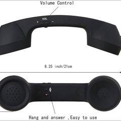 【新品】Parishop スマホ 受話器 3.5Mm対応 レトロ電話 黒電話の画像