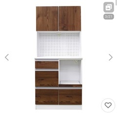 【美品】幅80cm キッチンボード・食器棚（日本製・モイス付）の画像