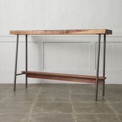 【発送の場合は即購入不可】 ウォールナット 無垢材 カウンターテーブル アイアン 飾り台 ヴィンテージ ダイニングテーブル 鉄脚 インダストリアル モダン 96159の画像