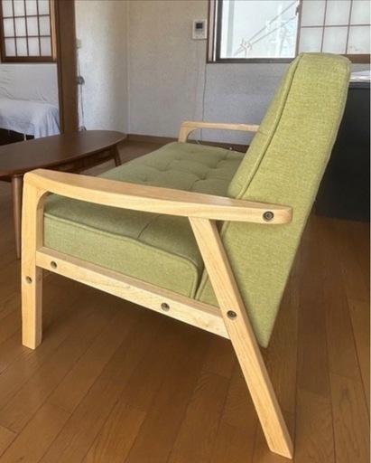 タンスのゲン ソファー 2人掛け 幅116cm 天然木 アンティーク ソファ ファブリック 
