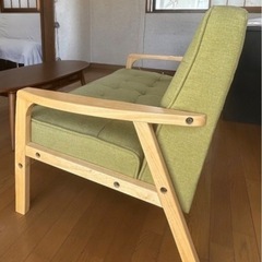 タンスのゲン ソファー 2人掛け 幅116cm 天然木 アンティーク ソファ ファブリック の画像