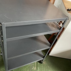 スチール棚　グレー　キャスター付き　中古の画像