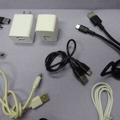 ( E-1023 )USB Type-Cケーブル１０本 アダプター２個 セット㉙ELECOMケーブルあり 中古 通電確認済みの画像