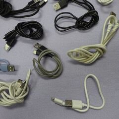 ( E-1026 )USB Type-Cケーブル１０本 アダプター２個 セット㉜tama'sアダプターあり 中古 通電確認済みの画像