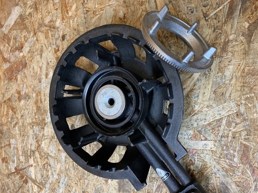 a(7850) 新品 未使用☆ タチバナ 鋳物コンロ ハイカロリーコンロ TS-205 二重 種火無 全長525 直径330 高さ13