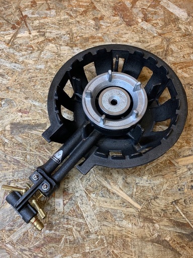 a(7851) 新品 未使用☆ タチバナ 鋳物コンロ ハイカロリーコンロ TS-205 二重 種火無 全長525 直径330 高さ13