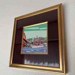 川西裕三郎 ポートライナー 神戸大橋 神戸風景画　絵画　タイルの画像
