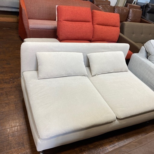 ■ ミキインテリア ■ 引取限定 ■ アウトレット ■展示品 ■ 通常価格139800円 ■ ヘッドレス　肘部　ギア機能付き　気品のネイビー　カウチソファー３点　座って左 □ ミキインテリア □ 引取限定 □ アウトレット □展示品 □ 通常価格