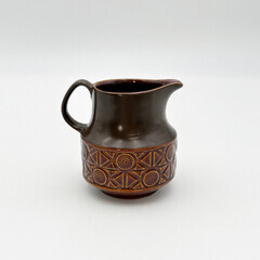 Beswick Zorba ミルクジャグ 雑貨 英国 ヴィンテージ べスウィック ゾルバ 幾何学模様 陶器 食器 イギリス ブラウン 96524の画像