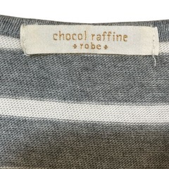 chocol raffine robe レースボーダーチュニックワンピース グレー Ｆの画像