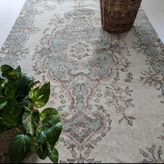 70年代 トルコヴィンテージラグ アンティーク絨毯 108×203 カーペット　の画像