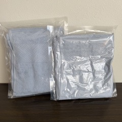 コットンタオル 2枚 ライトブルー 33*70cmの画像