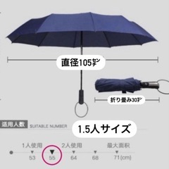 ワンタッチ自動開閉 折りたたみ傘 晴雨兼用 UVカット ビジネスの画像