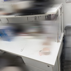 デスク 幅120×奥行60 ホワイト 収納付きの画像