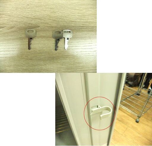 オフィス用家具 スリム 2人用ロッカー 鍵付き 幅46㎝ 2連ロッカー