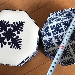 小物入れ　ネイビー&ホワイトカラー　雪の結晶　結晶　雪　BOX の画像