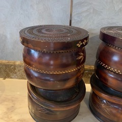 アイヌ民族木彫り　椅子　ポパイの画像