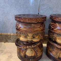 アイヌ民族木彫り　椅子　ポパイの画像