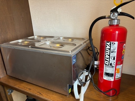 【期間限定20%OFF】キッチンカーを始める方におすすめ！湯煎式フードウォーマー&消火器 セット