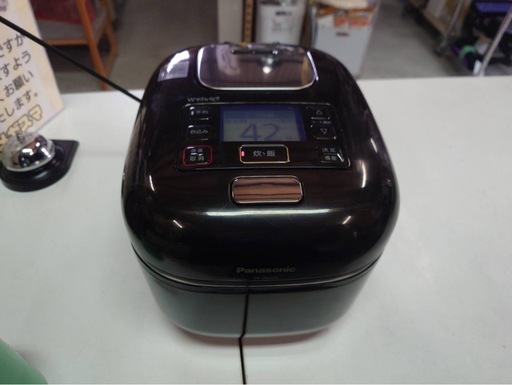 ●Panasonic パナソニック SR-JW058 可変圧力 IH ジャー炊飯器 2019年製  Wおどり炊き 0.54L 3合炊き シャインブラック 動作確認済 中古 ③
