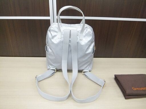 ゲラルディーニ GHERARDINI リュック シルバー 総柄ナイロン バックパック デイパック レディース USED品 バッグ 苫小牧西店