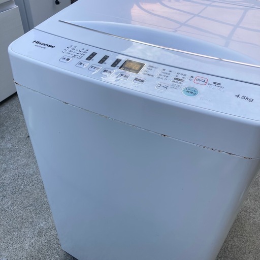 洗濯機  ハイセンス 4.5kg 2021年製 hw-e4503