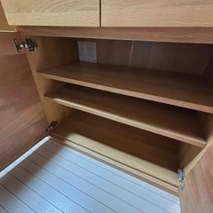 【美品】人気☀︎無印良品 MUJI 木製キャビネット 木扉 オーク材 の画像