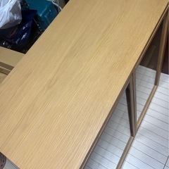 【美品】無印良品 MUJI 木製キャビネット  ガラス扉　オーク材の画像