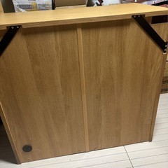 【美品】無印良品 MUJI 木製キャビネット  ガラス扉　オーク材の画像