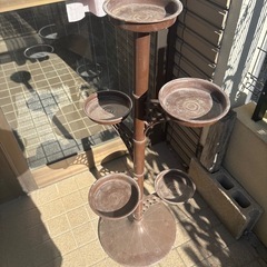 2/28・3/1受渡し可 鉢植え置き フラワーポールスタンド 茶色の画像