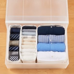 ポリプロピレン収納ケース・引出式・横ワイド・大×2の画像