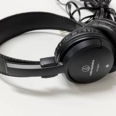 【美品】audio-technica ATH-350TV/有線ヘッドホン/ブラックの画像