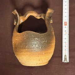 2/28・3/1受渡し可 信楽焼 花瓶⑤　手桶花入の画像