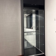 JAJAN コレクションケース　引き戸　ワイドハイタイプ　上置き　背面ミラー　セットの画像