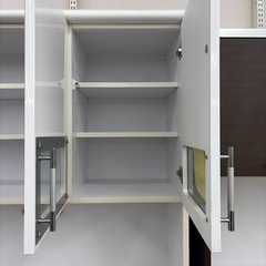 【ドリーム川西店限定】☆ジモティー見たよ♪割引☆クラフトコガ　3枚扉食器棚【99560000053495】の画像