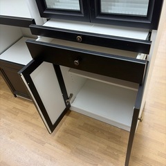 【ドリーム川西店限定】☆ジモティー見たよ♪割引☆2枚扉食器棚【99560000055279】の画像
