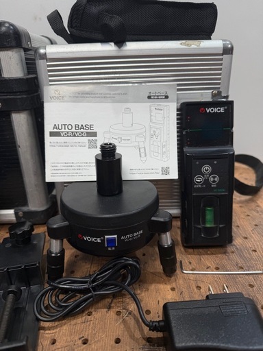 【別府市】VOICE グリーンレーザー墨出し器 VLG-5X フルセット 自動ベース 受光器 ケース付 