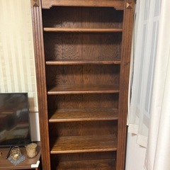 北海道家具　家具の富士　アンティーク本棚　ダークブラウン　木製本棚の画像