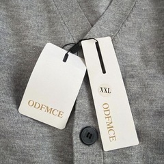 グレー カーディガン XXL Ｖネックの画像