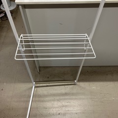 石2602-1400 折りたたみ可能な白い室内干し用ハンガーラック　中古美品の画像