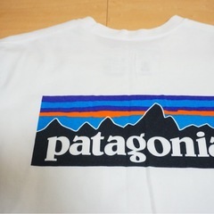 patagonia ロゴTシャツ ホワイトの画像
