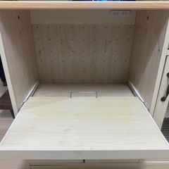 🌿 ナチュラル食器棚（幅90cm）収納たっぷり／スライド棚付きの画像