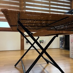 折りたたみテーブル ラタン調（ローテーブル）の画像