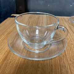 ガラスのカップ&ソーサー2客の画像