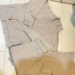 GRL完売✨ フロントスリットハイネックトップスｘワイドパンツニットセットアップの画像