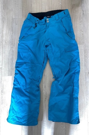 【人気】686スノボウェア上下セット [L]スカル髑髏総柄パンツ青