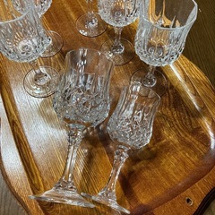 レトロ　ワイングラス　6客　＋　大1客の画像