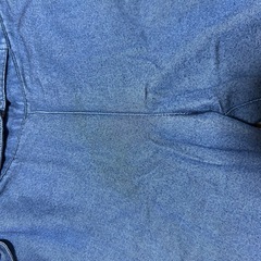 デニムワイドパンツ ウエストリボン ブルー系の画像